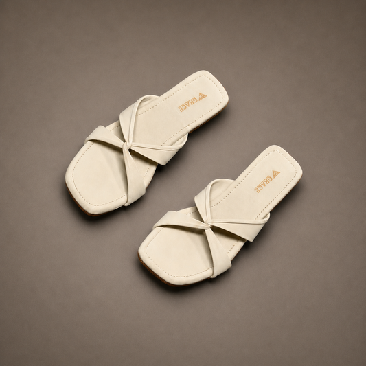 WOMEN MINIMAL CROSS-STRAP FLAT SANDALS SH182