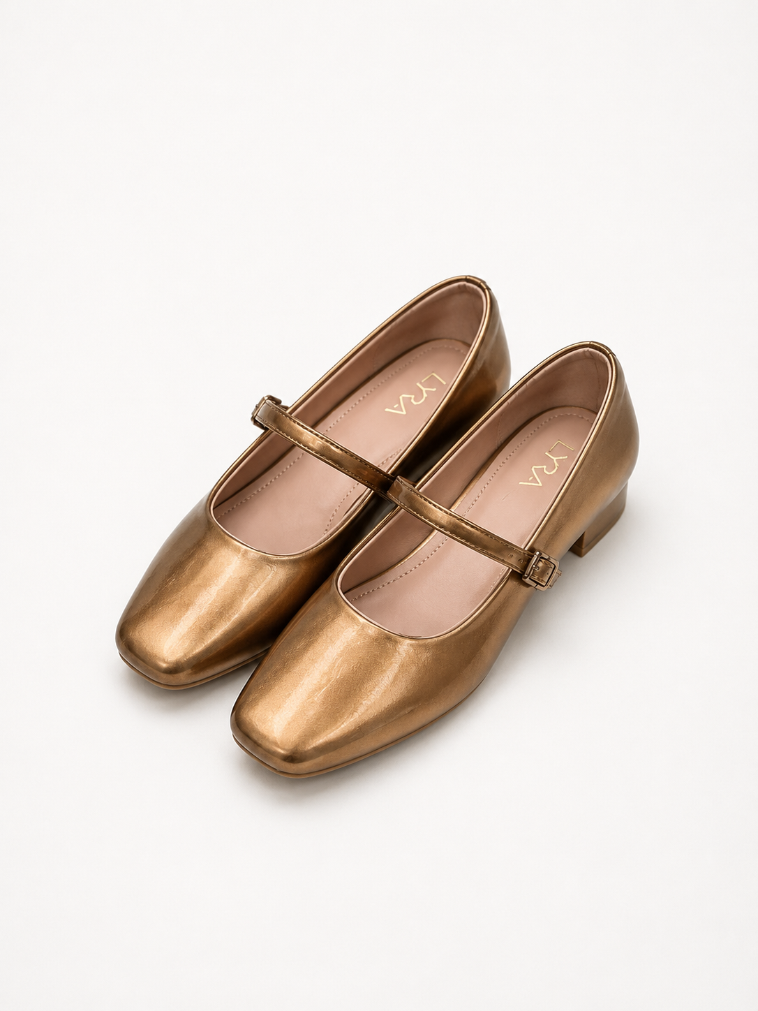 WOMEN METTALIC BUCKLE HEEL SHOE LYRAGD
