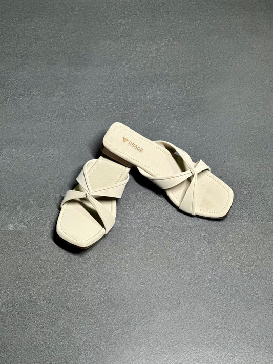 WOMEN MINIMAL CROSS-STRAP FLAT SANDALS SH182
