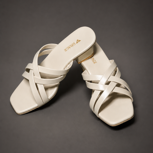 WOMEN ELEGANT  MULTI-STRAP BLOCK HEEL SANDALS K12