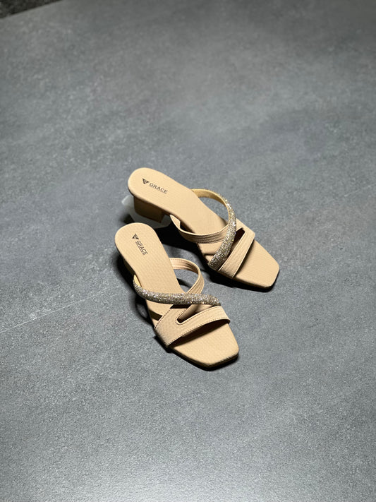 WOMENS EMBELLISHED STRAP BLOCK HEEL SANDALS K34
