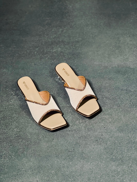 WOMEN CHIC TEXTURED STRAP HEEL SANDALS SS139