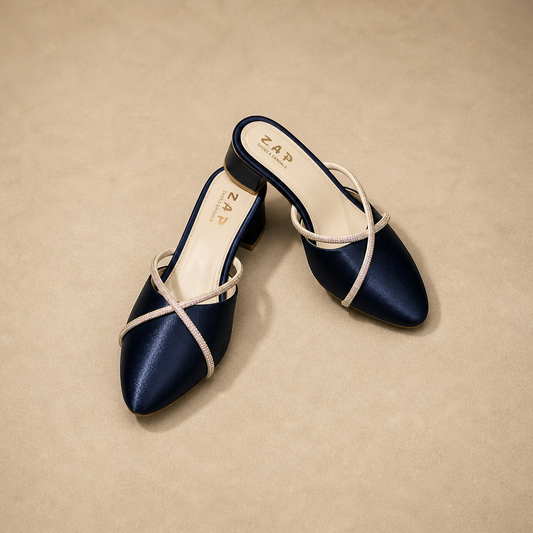 WOMEN MID NIGHT BLUE HEELS AT39