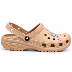 Beige Floral Charm Clog Sandal