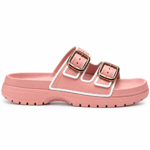 Pink Buckle Platform Slide Sandal